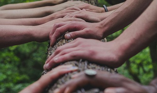 Hands together